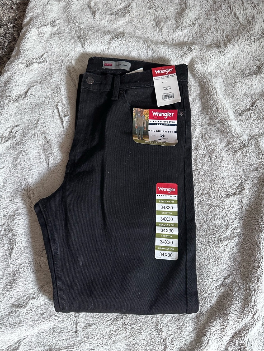 Wrangler Men's Regular Fit Black Jeans